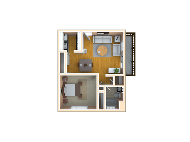 CA_Redwood City_Sequoia Redwood City_Floor plan_One Bedroom One Bathroom CA_Redwood City_Sequoia Redwood City_Floor plan_One Bedroom One Bathroom